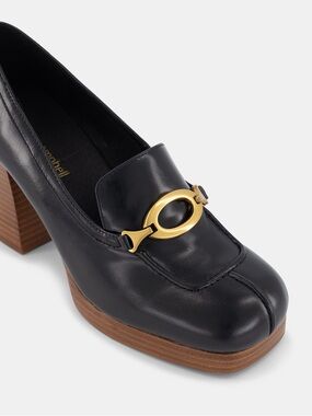 Jeffrey Campbell Honorary Platform Loafer Black Heels 7